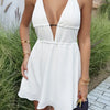Deep V Neck Tie Back Floaty Mini Dress