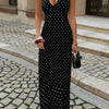 Polkadot Halter Bodycon Sleeveless Long Dress
