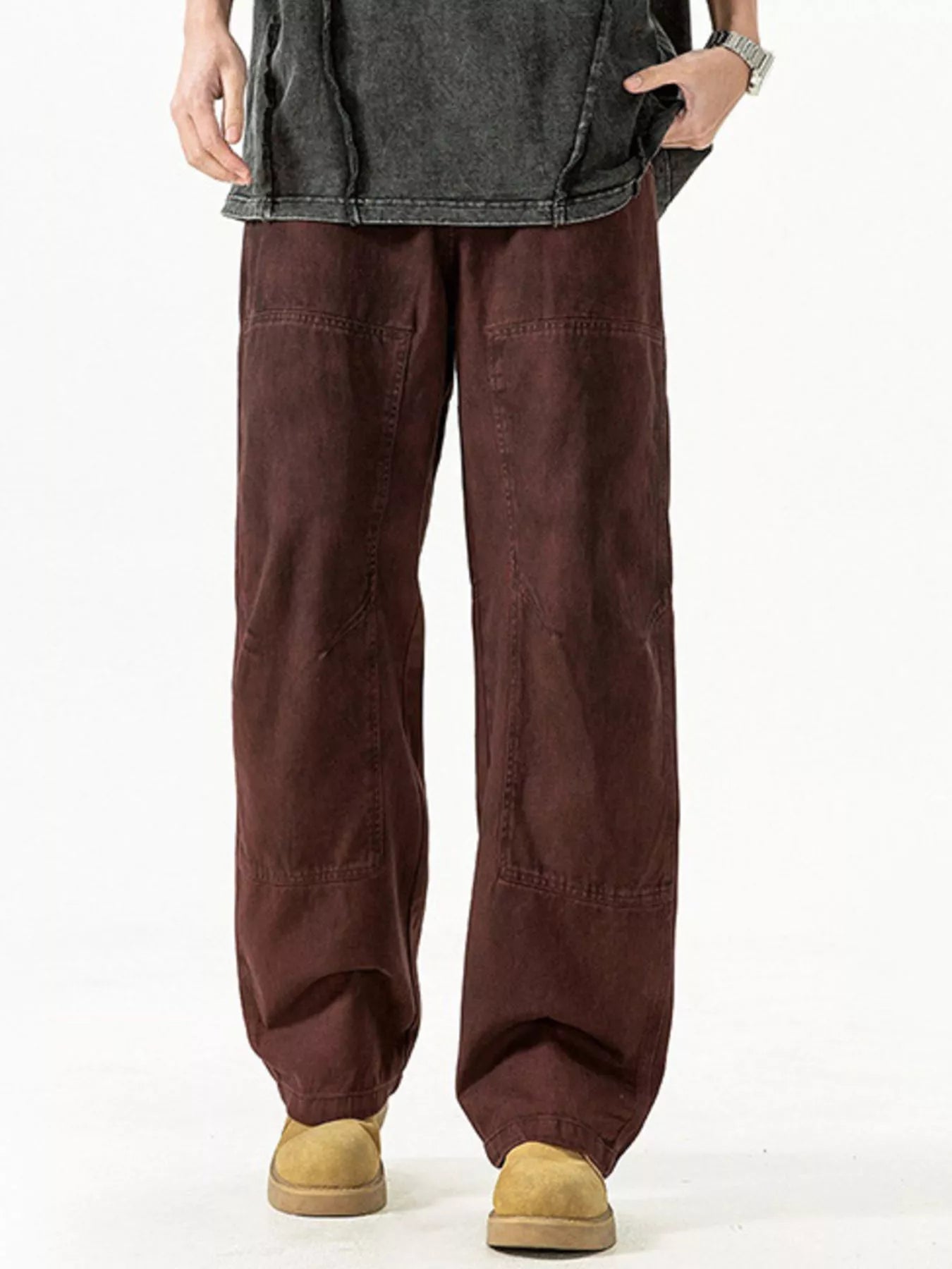 Men's Plus Size Loose Fit Casual Pants shown in a relaxed silhouette with pockets.