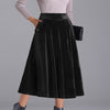 Plus Size Elegant Velvet A-Line Midi Skirt