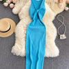 Knot Back Sleeveless Knit Bodycon Midi Dres