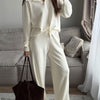 Polo Collar Top and Pants or Skirt Knit Set