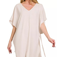 Zenana Woven Airflow Tie Side Cover Up