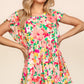 Haptics Floral Peplum Babydoll Blouse