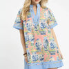 Umgee Mix Abstract Print Mini Dress