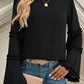 Devine Frill Round Neck Long Sleeve Top