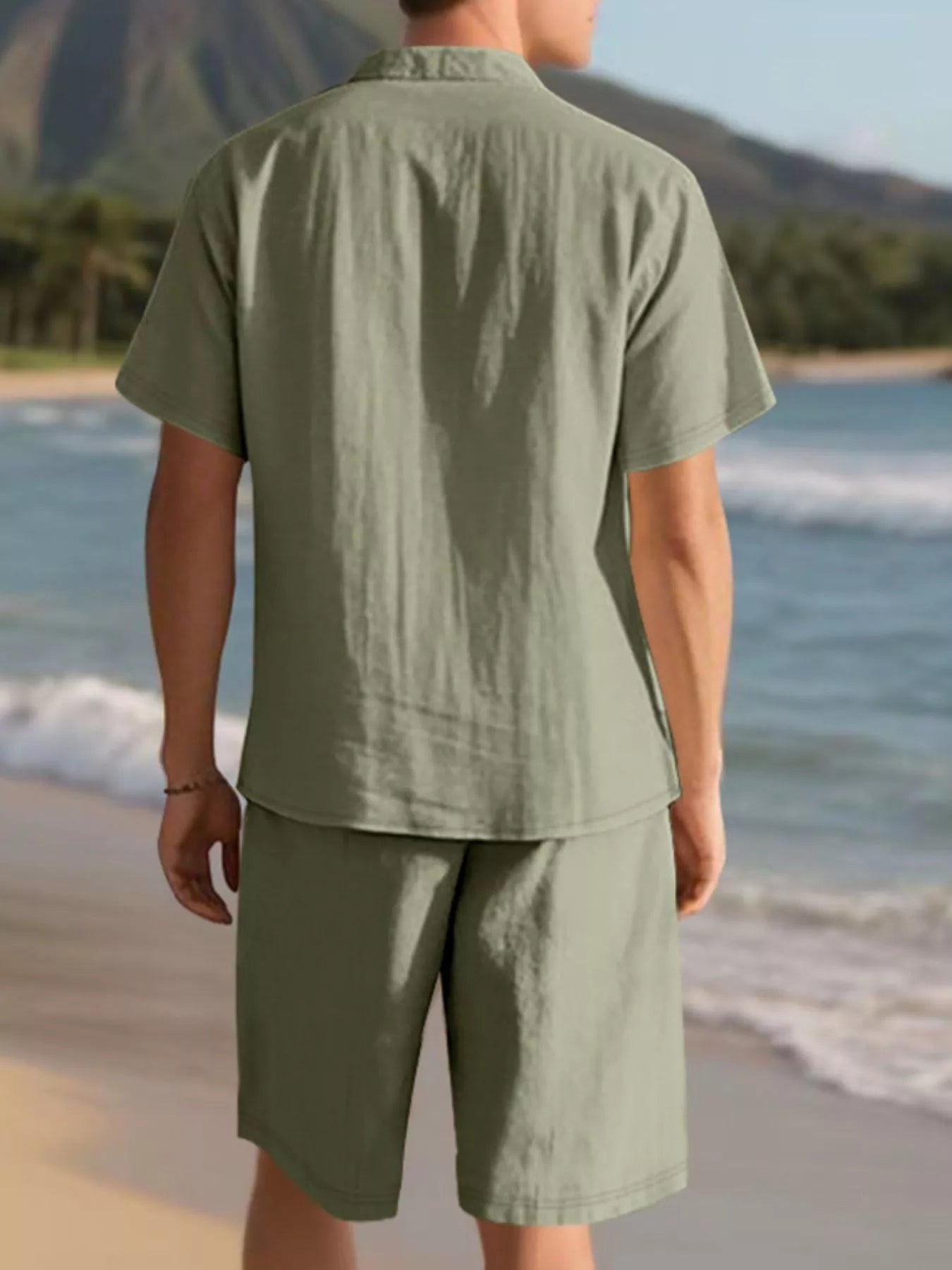 The Bayside Button-Up Set – casual button up shirt and shorts set, view 2