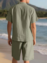 The Bayside Button-Up Set – casual button up shirt and shorts set, view 2