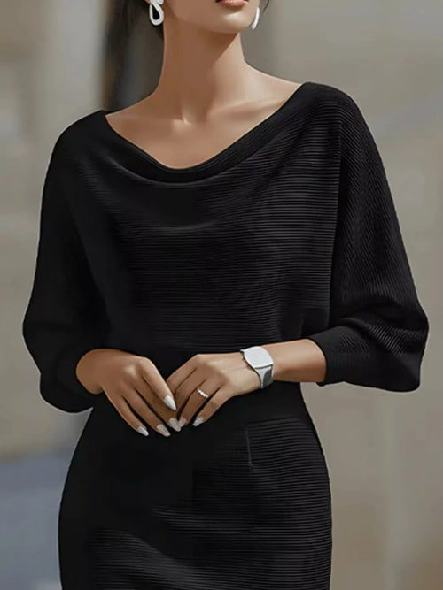 Cowl Neck Bodycon Midi Dress