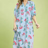 Umgee Abstract Print V-Neck Midi Dress