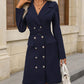 Double-Breasted Lapel Collar Long Sleeve Dress