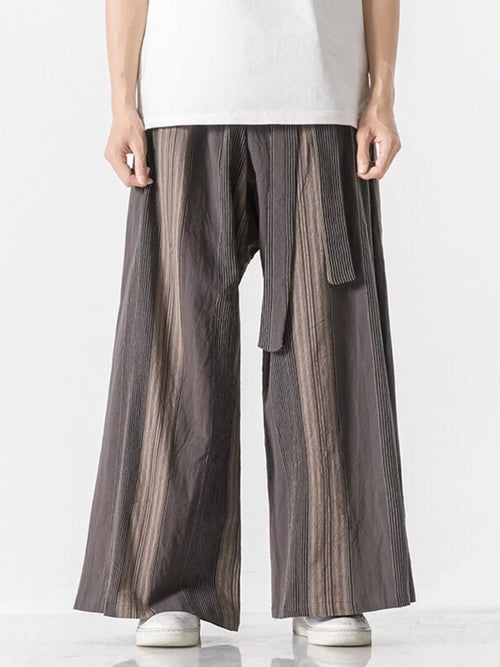 Men's Plus Size Striped Wide Leg Casual Pants