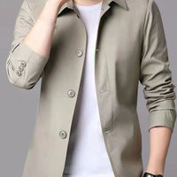 Men's Plus Size Button Up Long Sleeve Jacket
