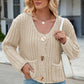 Round Neck Button Up Cardigan with Pockets