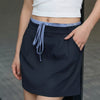 Drawstring Waist Mini Skirt