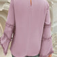 Devine Frill Round Neck Long Sleeve Top