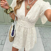 Textured V-Neck Mini Dress