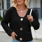 Round Neck Button Up Cardigan with Pockets