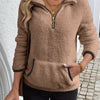 Full Size Cozy Fleece Quarter Zip Long Sleeve Sweatshirt Plus Size