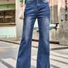 High Rise Bootcut Jeans with Pockets