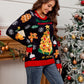 Christmas Element Round Neck Long Sleeve Sweater