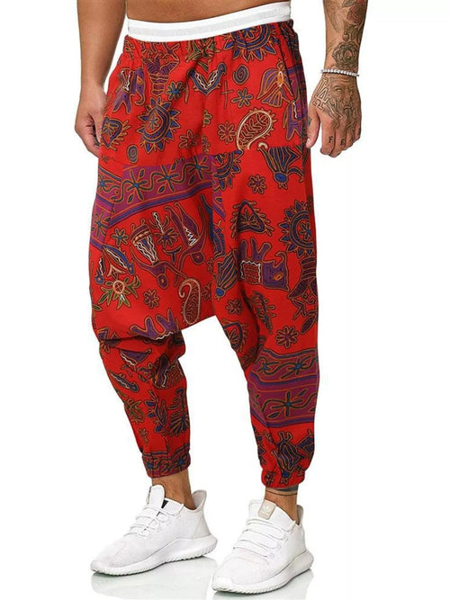 Men's Plus Size Bohemian Print Harem Pants