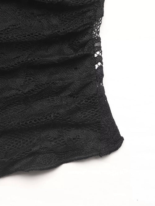 Lace V-Neck Slim Fit T-Shirt