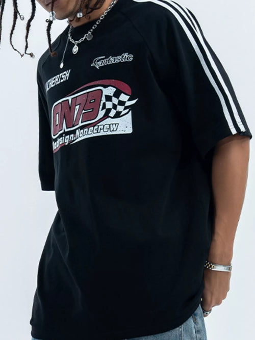 Men's ON79 Graphic Round Neck Oversized T-Shirt