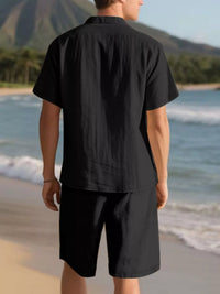 The Bayside Button-Up Set – casual button up shirt and shorts set, view 4