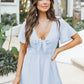 V-Neck Flutter Sleeve Romper