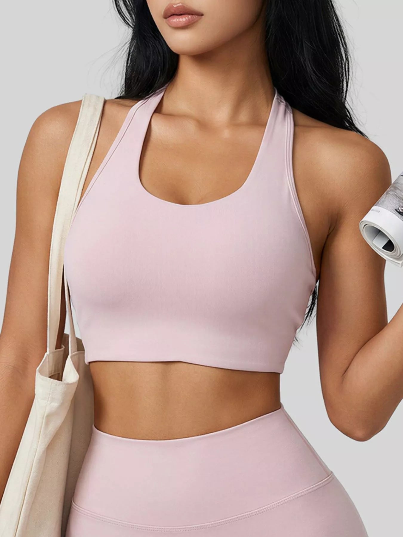 The Greta Twist-Back Halter Sports Bra