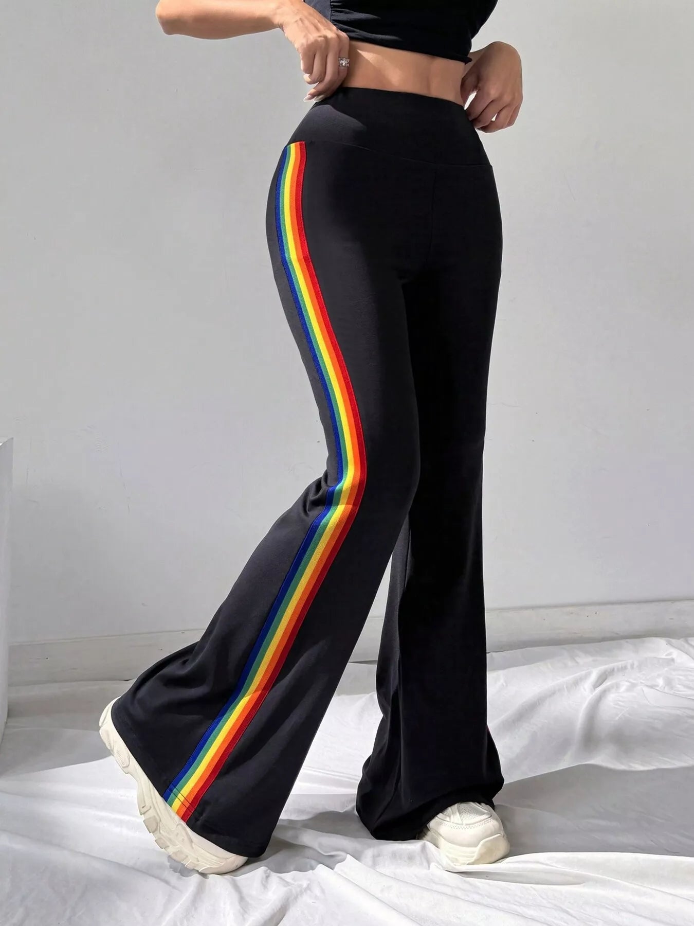 The Sasha Side-Stripe Flare Pant