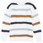 Multicolor Stripes Print Popcorn Drop Shoulder Pullover Sweater