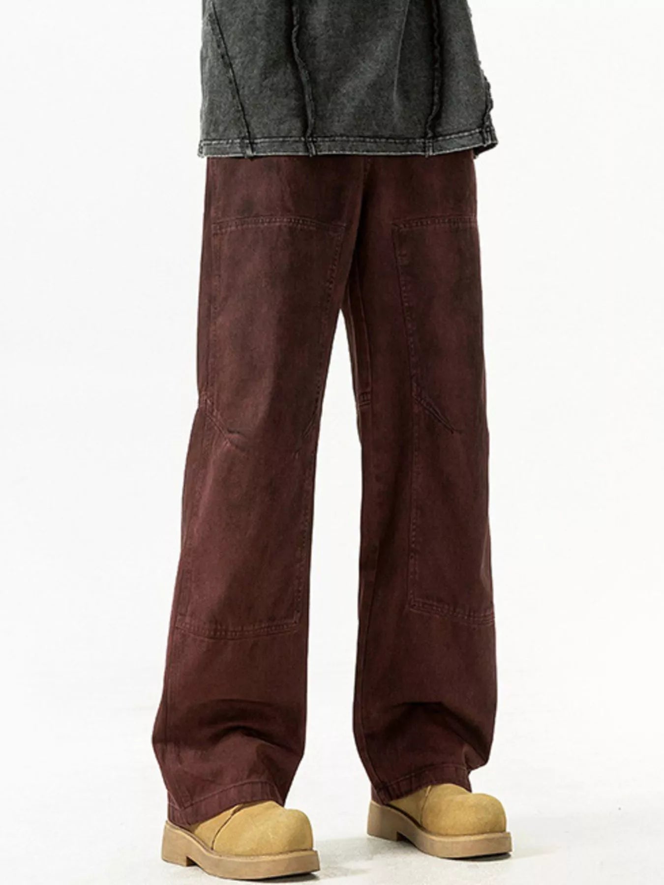 Men's Plus Size Loose Fit Casual Pants in dark color, featuring a relaxed silhouette suitable for casual wear.