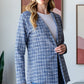 Heimish Full Size Houndstooth Tweed Open Front Blazer