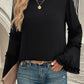 Devine Frill Round Neck Long Sleeve Top