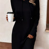 Drawstring Hooded Long Sleeve Mini Dress