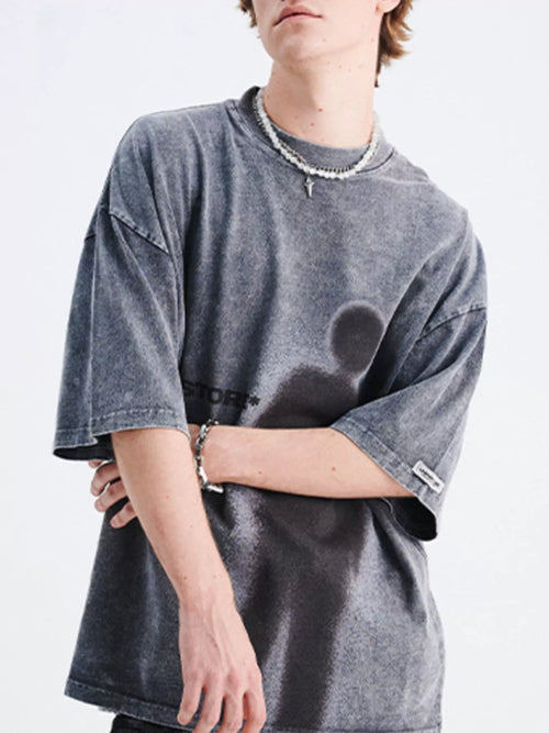 Men's Vintage Washed Graphic Round Neck T-Shirt