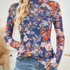 Floral Mock Neck Long Sleeve Top