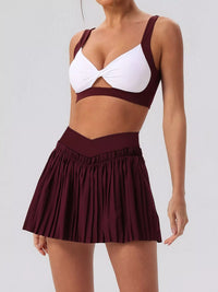 The Cleo Twist Top & Pleated Skirt Set