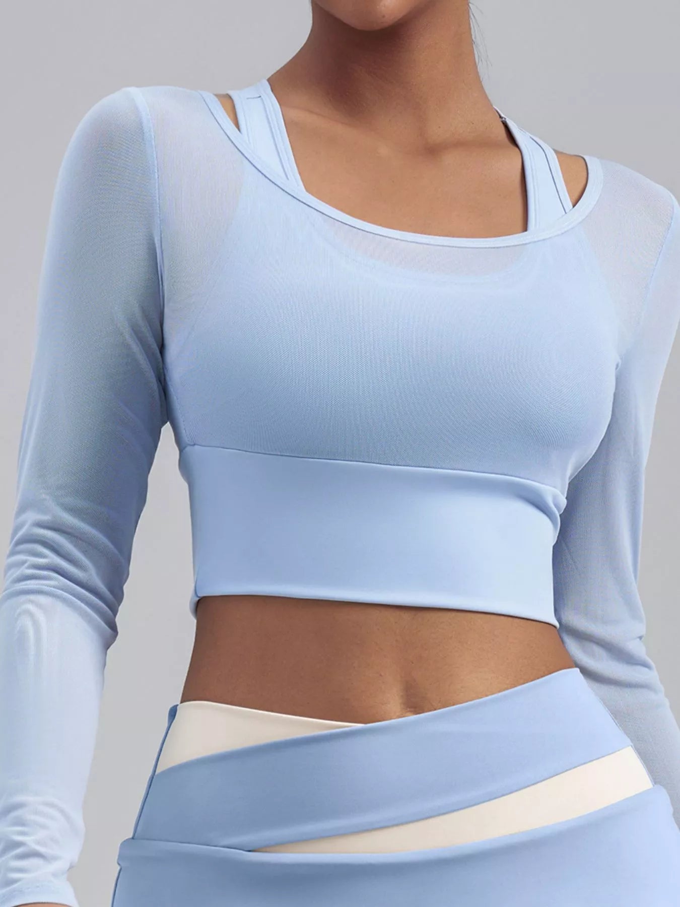 The Greta Long Sleeve Crop Top with Built-In Bra
