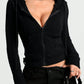 Drawstring Zip Up Long Sleeve Hooded Top