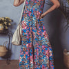Floral Smocked Spaghetti Straps Wide Leg Jumpsuit