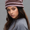 Fuzzy Contrast Striped Thermal Hat