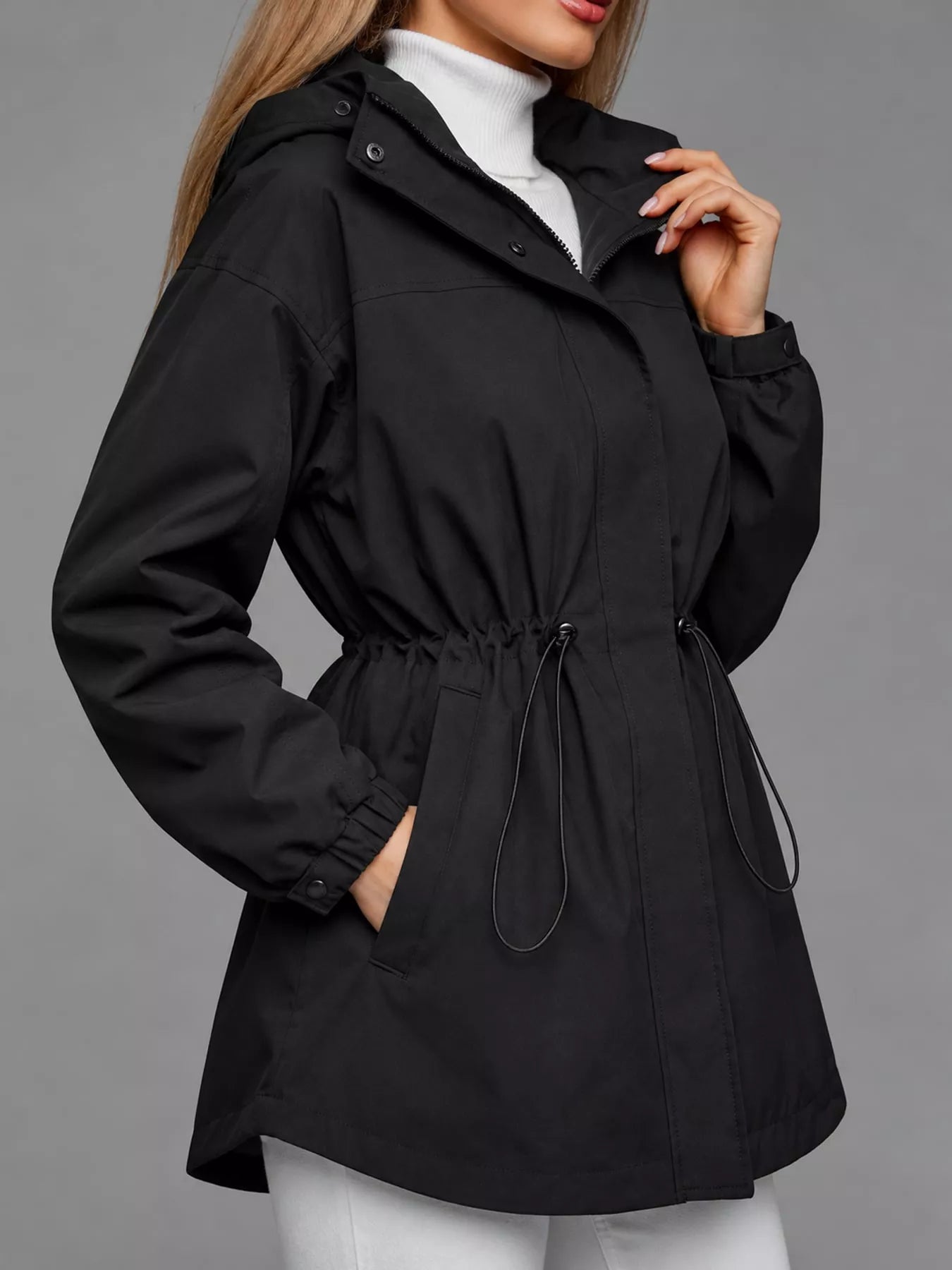 The Breeze Hooded Drawstring Windbreaker