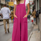 Double Take Full Size Wide Leg Overalls with Pockets