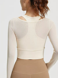 The Greta Long Sleeve Crop Top with Built-In Bra