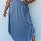 Doublju Comfort Princess Full Size High Waist Scoop Hem Maxi Skirt in Charcoal