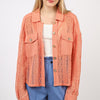 VERY J Button Up Long Sleeve Lace Shirt