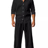 Men's Full Size Casual Button Up Shirt and Pants Plus Size